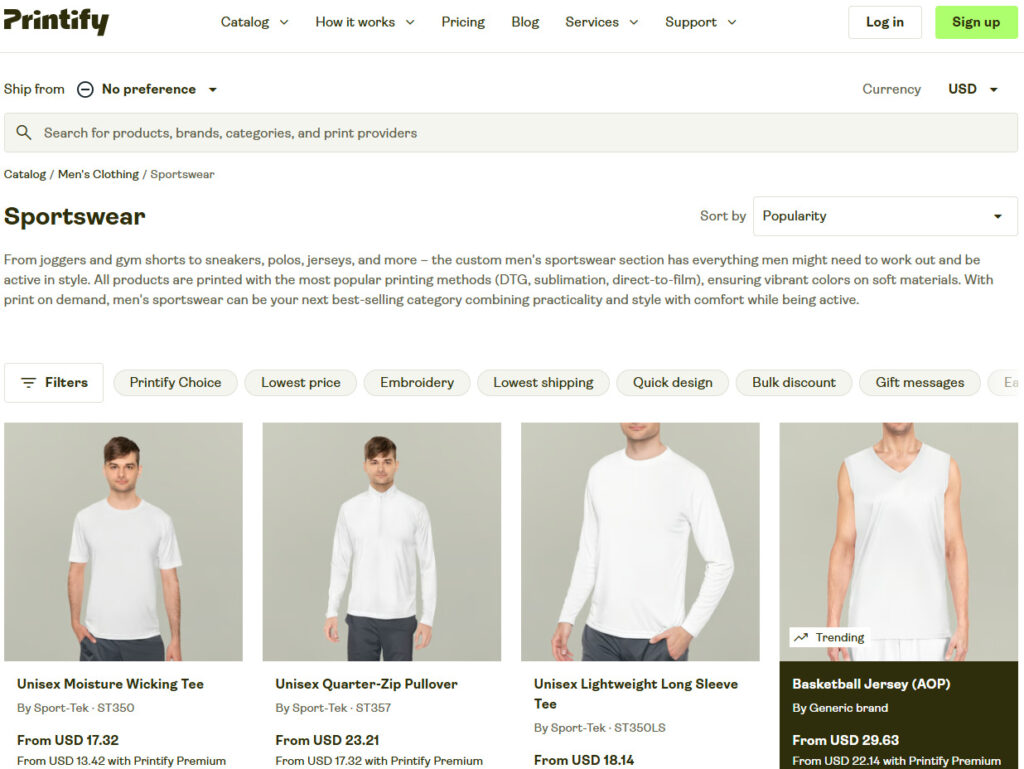 Printify: Print on demand sportswear and activewear