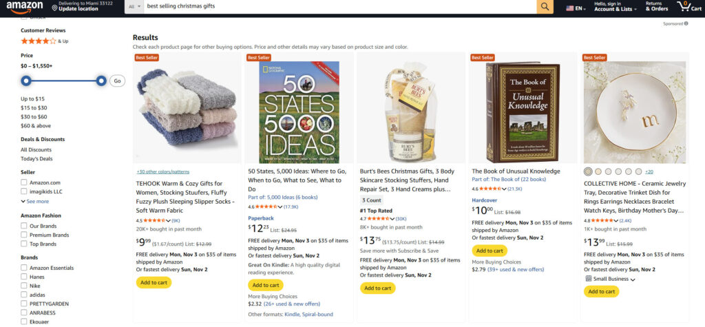 Top-selling Christmas gifts on Amazon