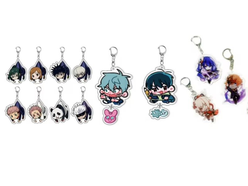Anime and idol keychains