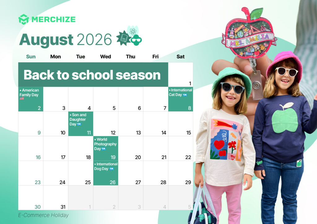 2026 E-Commerce Holiday Calendar august