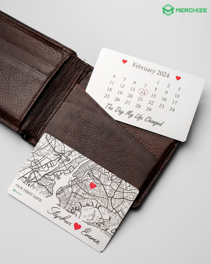 metal wallet card valentine