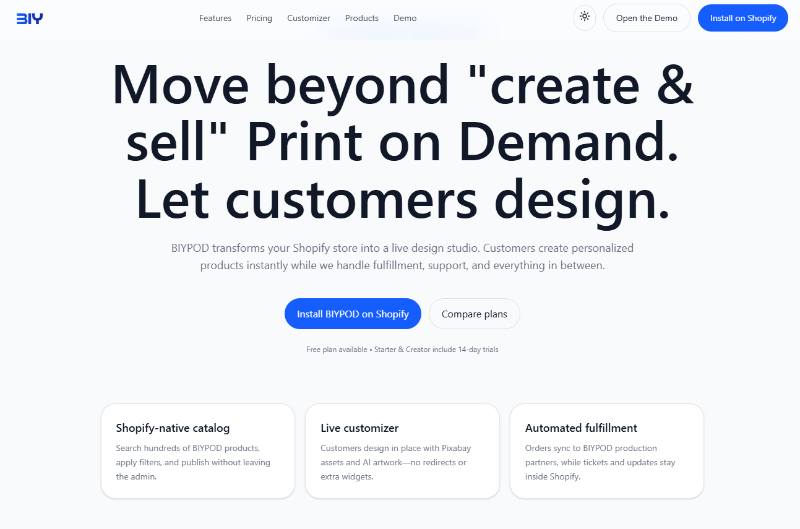 Biypod print on demand