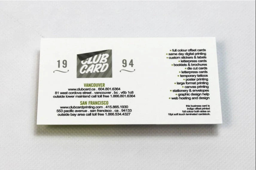 Long-format business cards