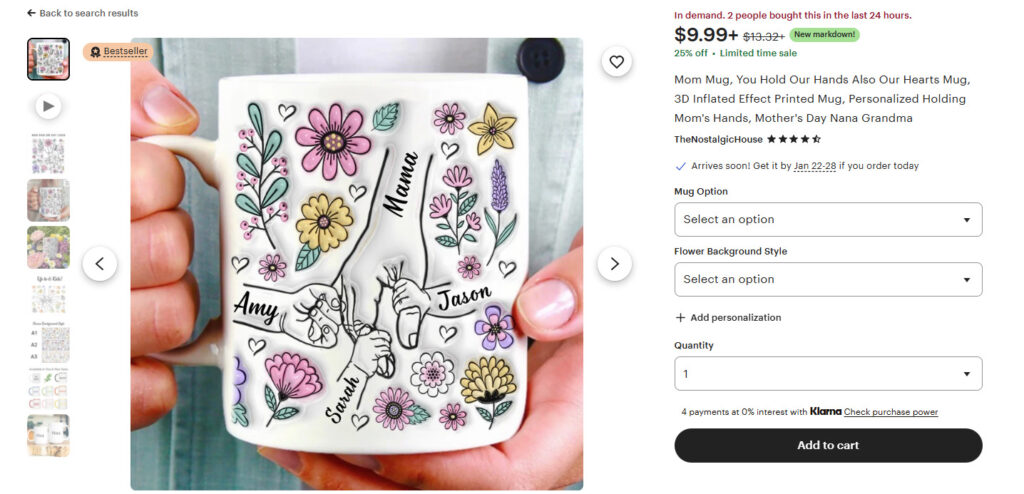 Mom Mug “You hold our hands also our hearts mug