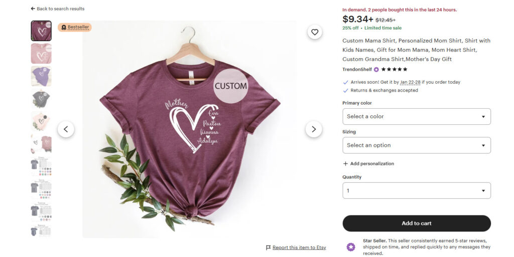 Shirt with Kids Names