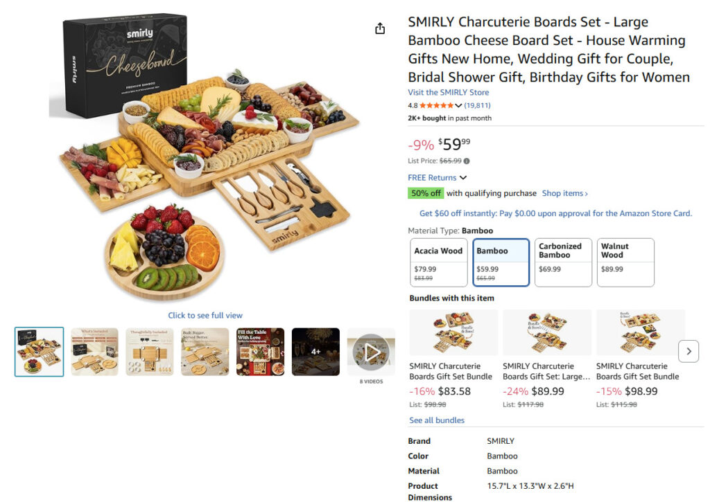 Smirly Charcuterie boards set