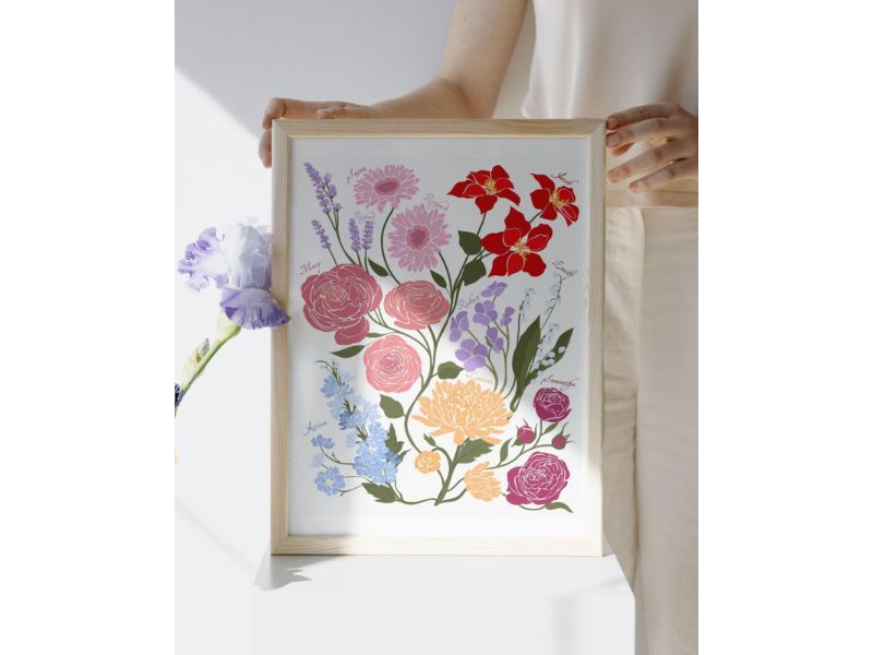 Stamped-Rose-Floral-Canvas-Art