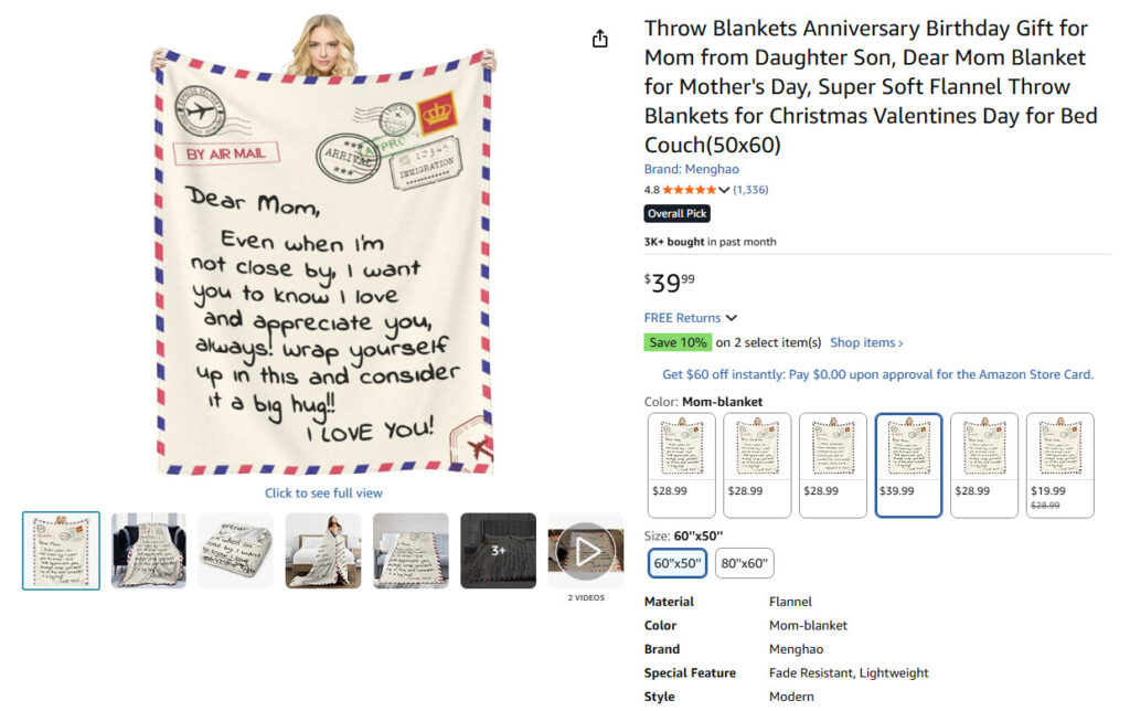 Throw Blankets Anniversary Gift For Mom