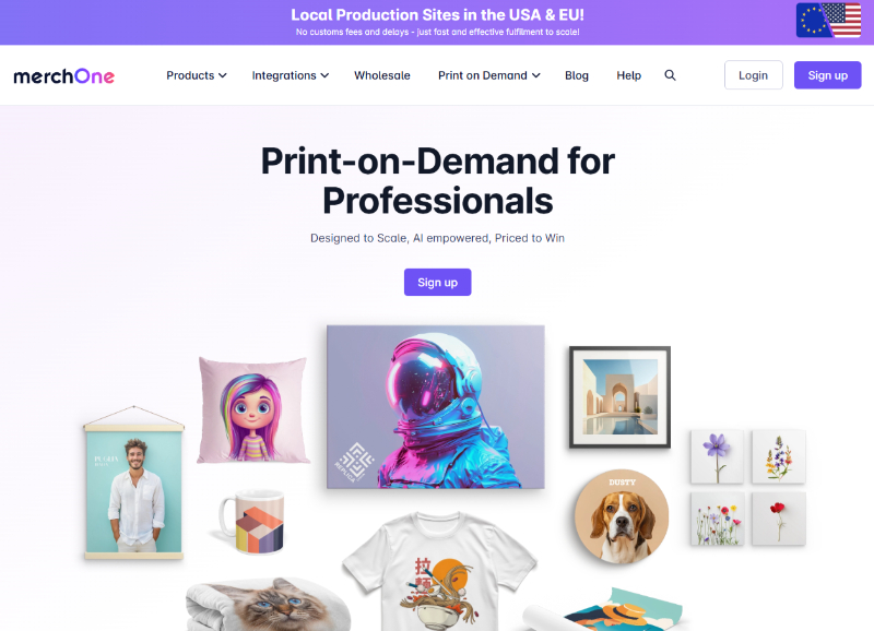 merchone print on demand in europe