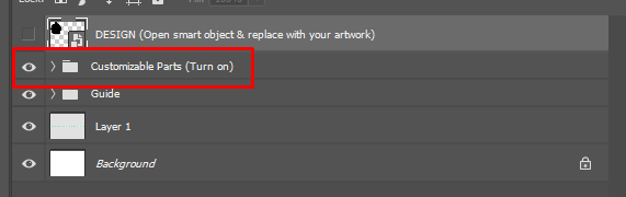 turn on customizable part