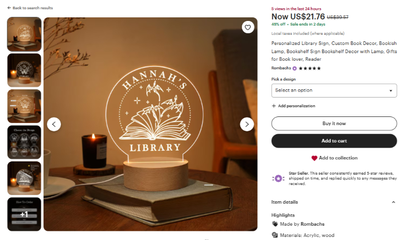 book lover night light
