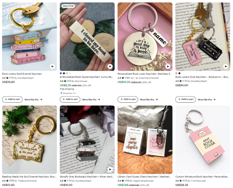 keychain for book lover