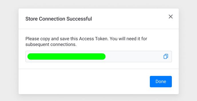 pop up access token 1