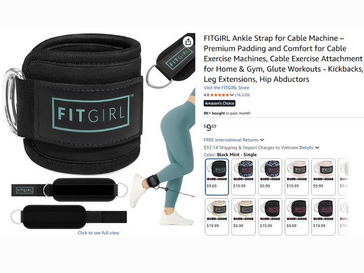 Cable Machine Ankle Strap for Glute Workouts