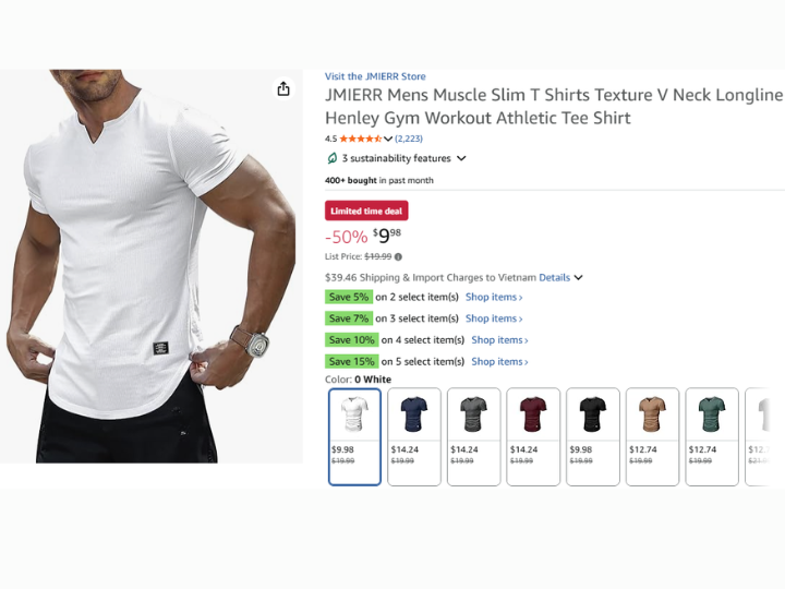 Men’s V-Neck Muscle Fit Gym Tee