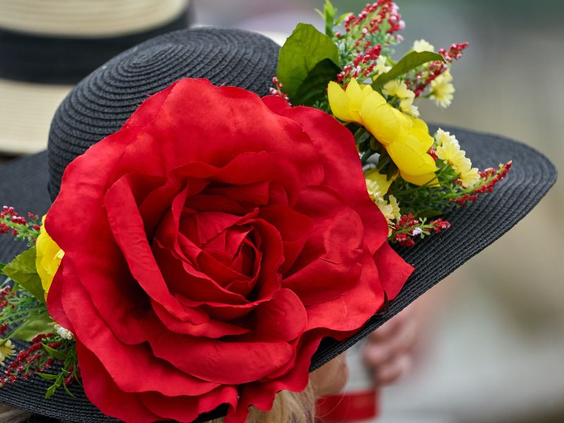 Red-rose-symbols-on-kentucky-derby-merchandise