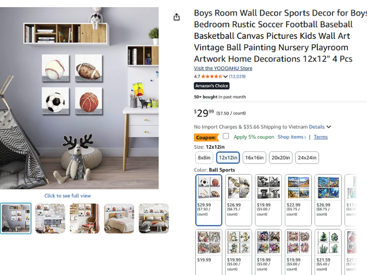 Sports Wall Decor for Boys’ Bedroom