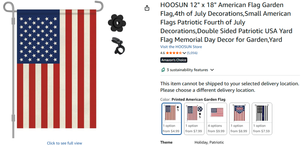 10. American Flag Garden Flag 12x18 Double-Sided