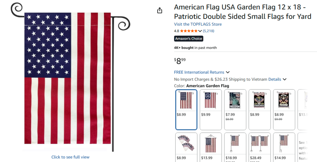 American Flag Garden Flag 12x18 Double-Sided
