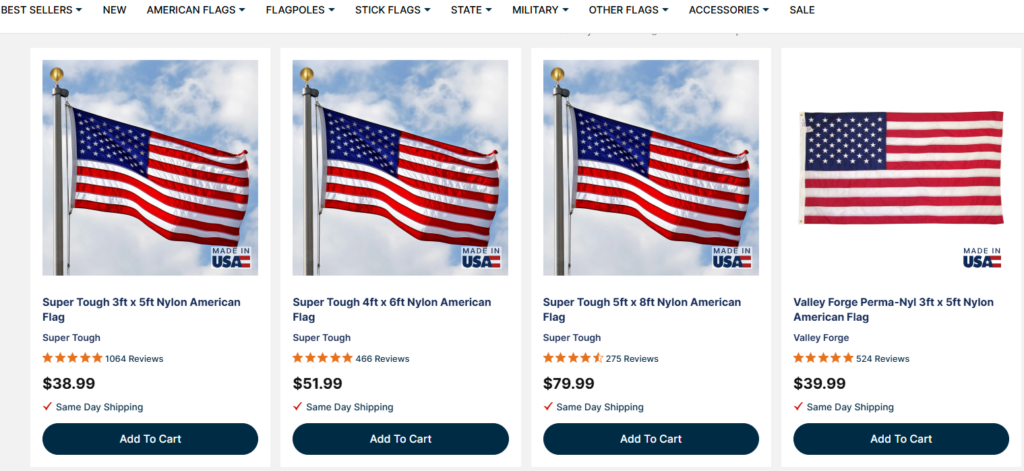 United States Flag Best Seller (Retailers)