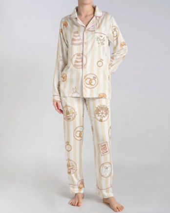 All-over Print Satin Pajamas Set