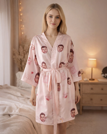 All-over Print Women's Satin Robe