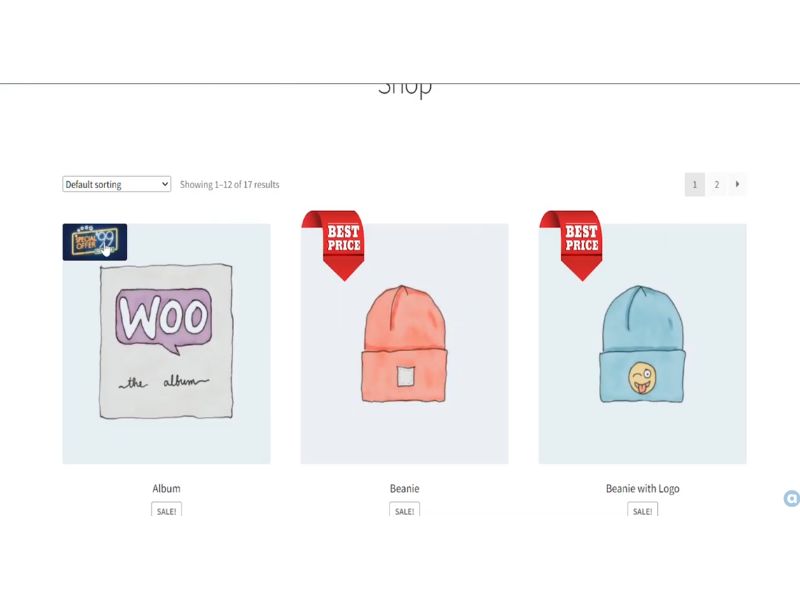 sell sticker on WooCommerce