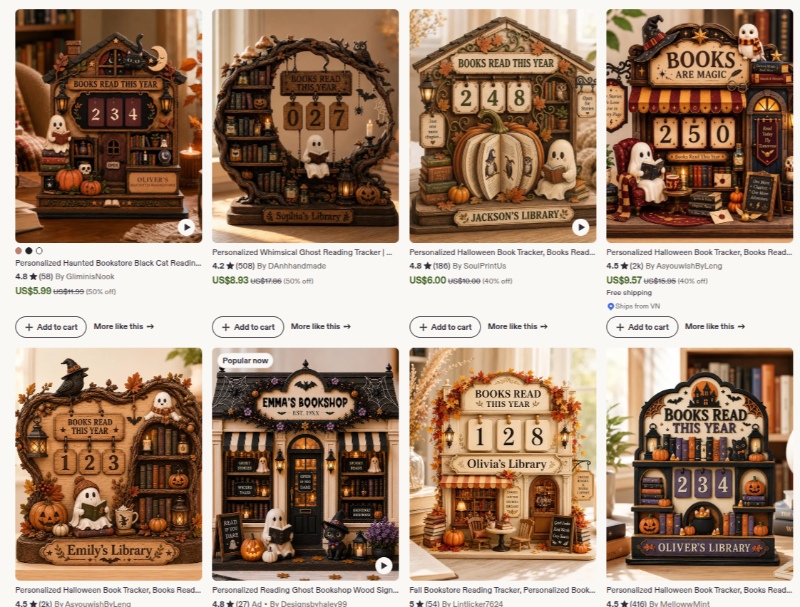 halloween book tracker gift