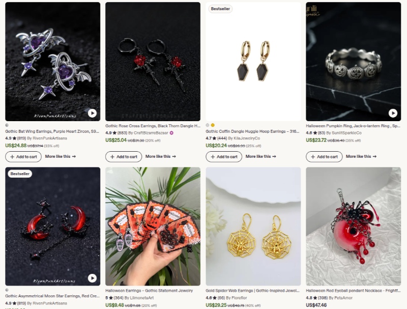halloween gothic jewelry