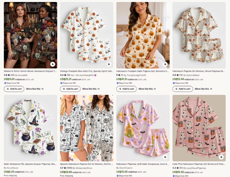 satin pajamas halloween gift ideas for women