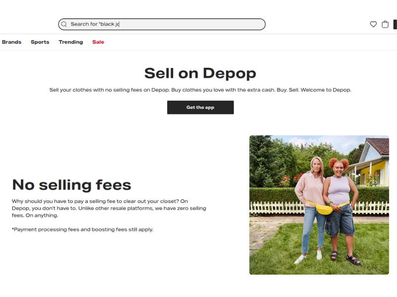 sell items online on Depop