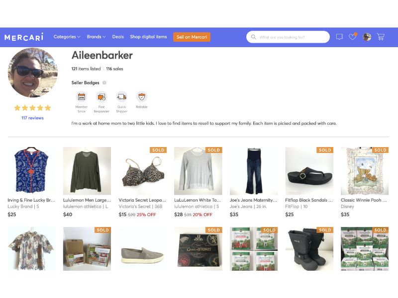 sell items online on Mercari