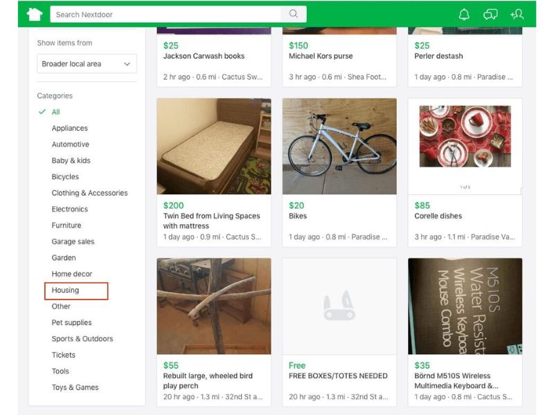 sell items online on Nextdoor