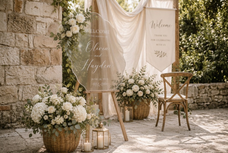 things to buy for wedding signage and backdrops