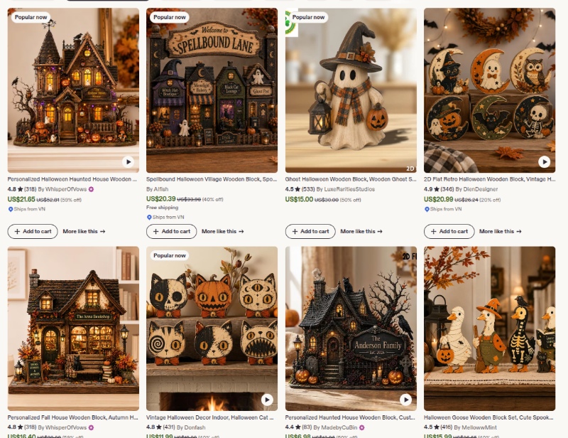 wood block halloween gift ideas for adults