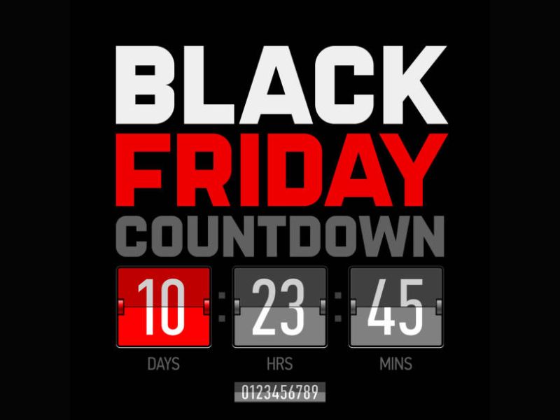 Black friday Countdown timer to trigger urgency