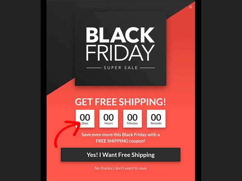 Black friday Free shipping to eliminate checkout friction