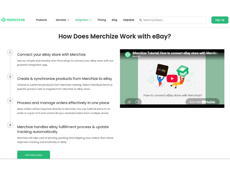 Selling on eBay with Merchize