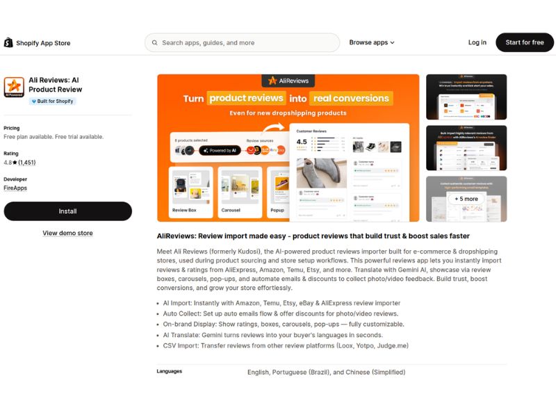 Ali Reviews Shopify apps