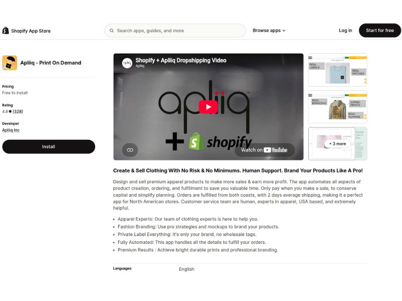 Apliiq Shopify app