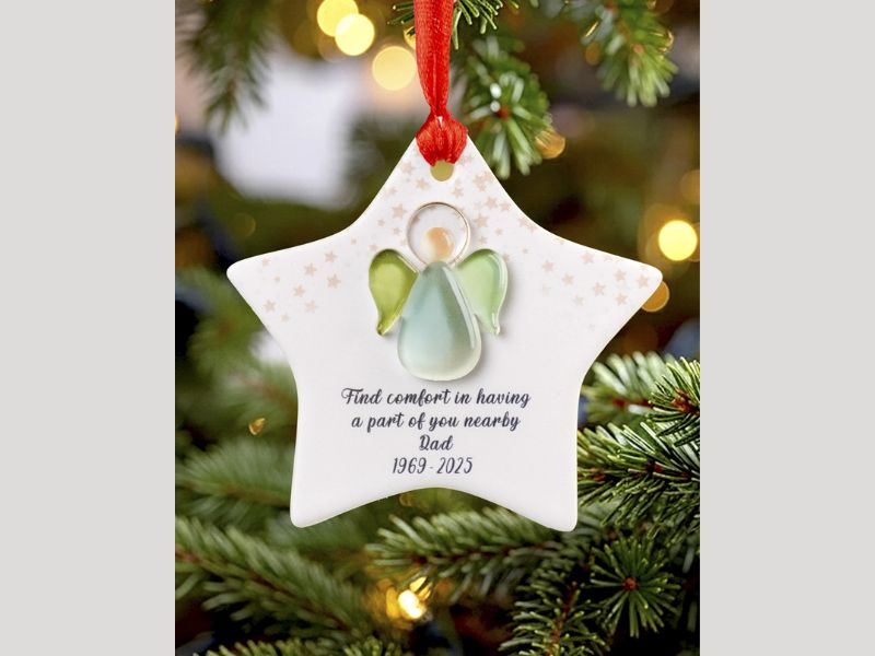Ceramic and acrylic ornament