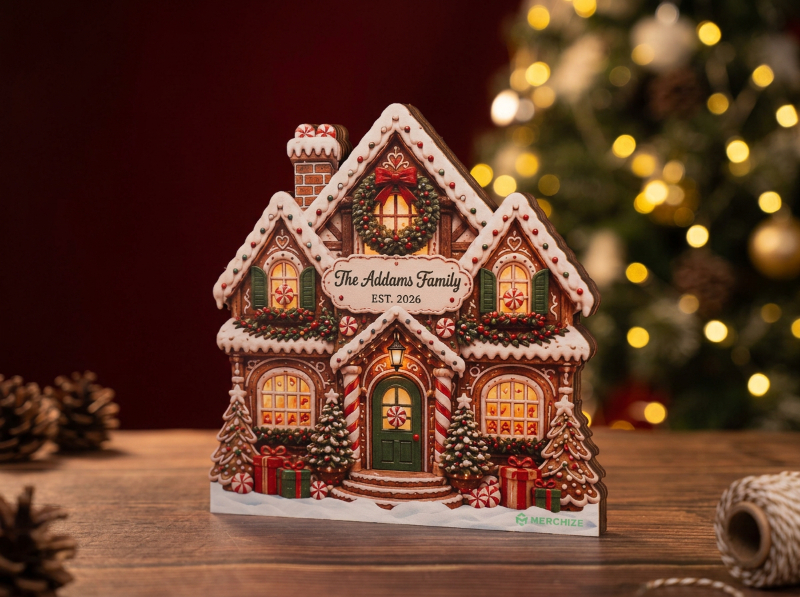 Custom Wood Block House christmas gift