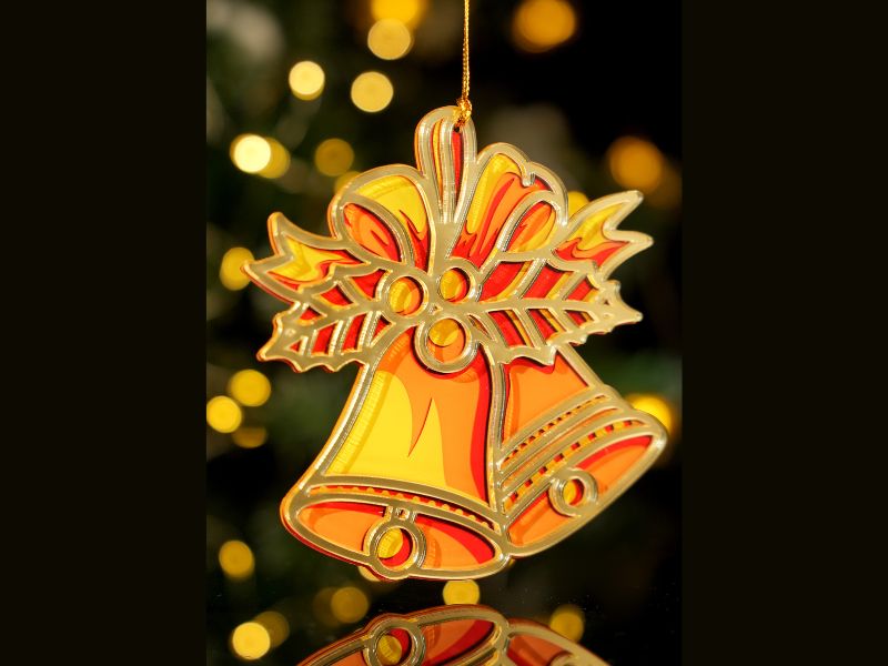 Custom shape layered acrylic mirror ornament