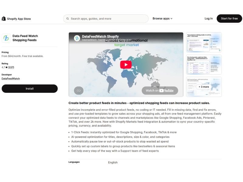 DataFeedWatch Shopify apps