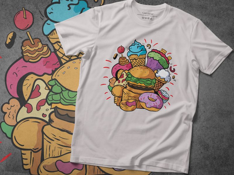 Food-inspired tshirt designs