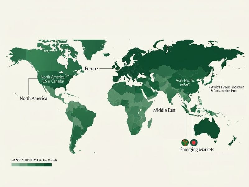 Key Tshirt markets by geography