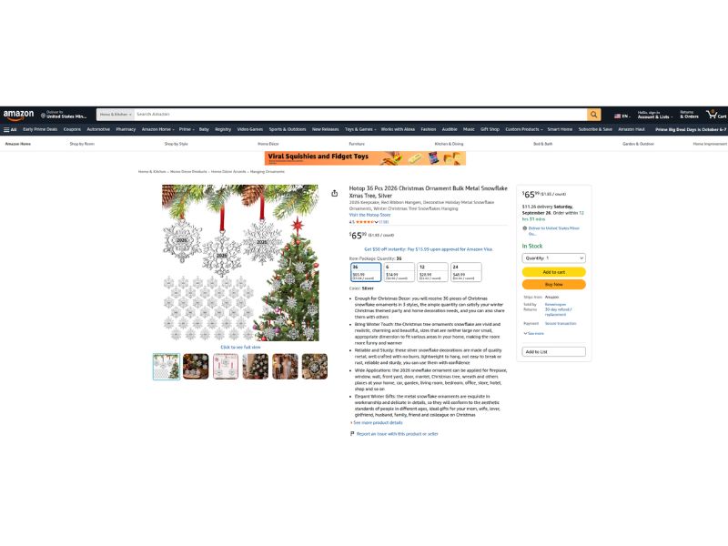 Metal snowflake ornaments