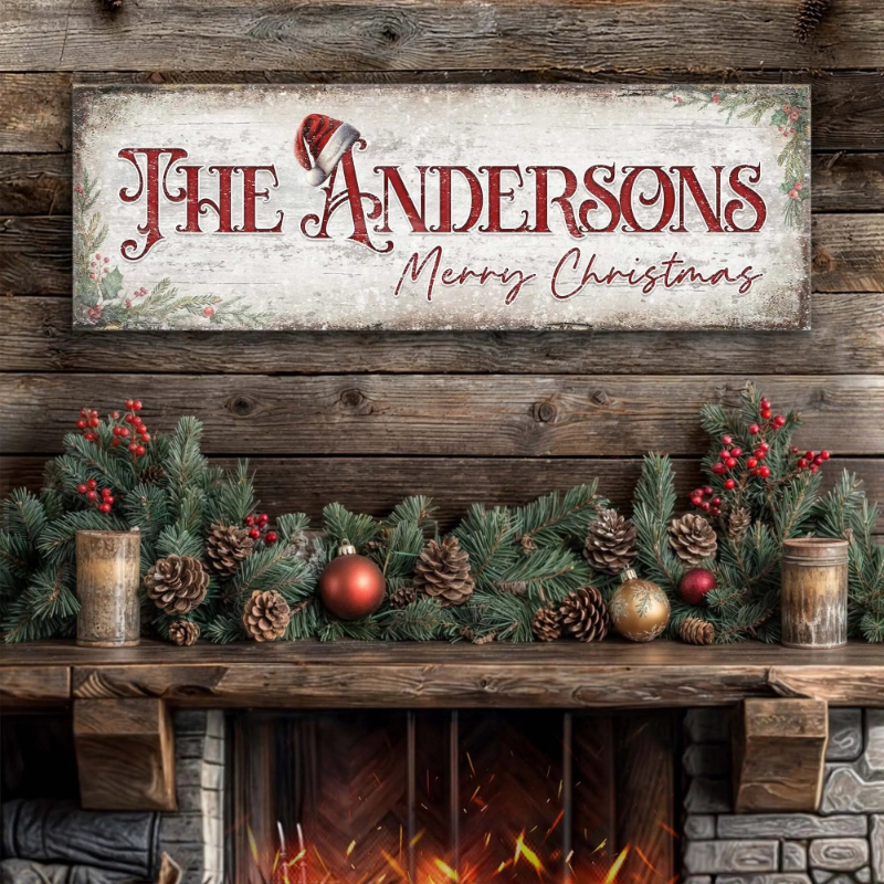 Personalized Family Christmas Sign