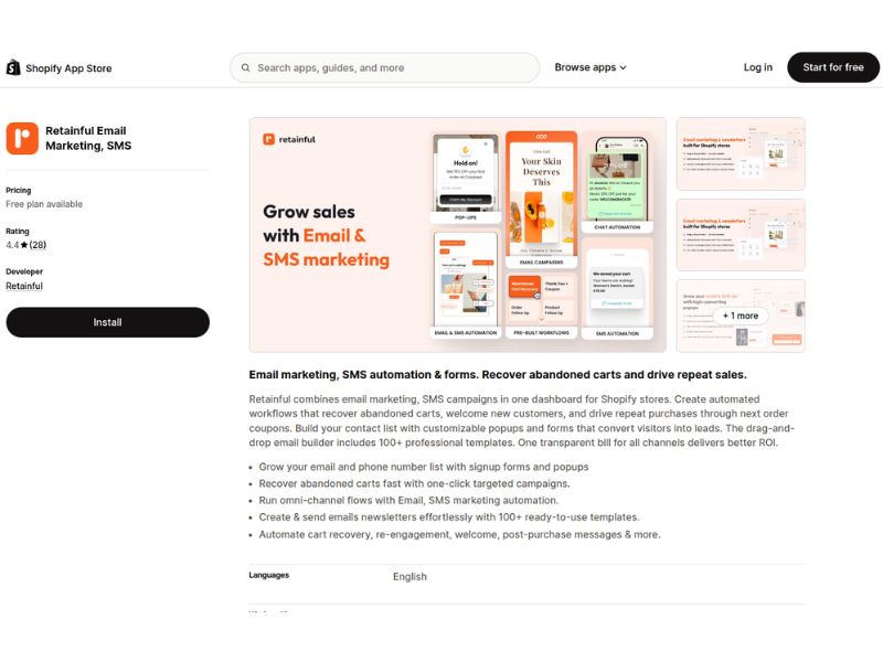 Retainful Shopify apps