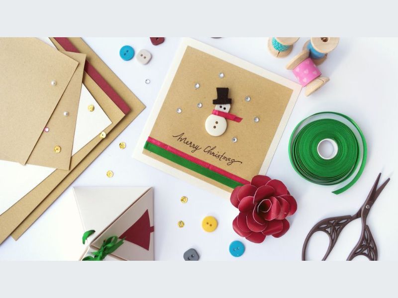 Ribbon crafts Christmas cards